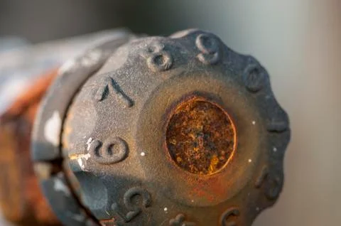 Rusting valve knob Stock Photos