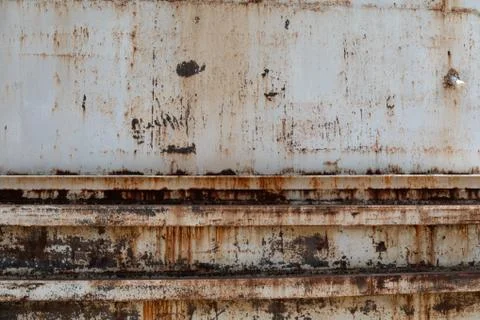 Rusting white metal wall background Foto stock