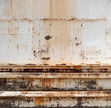 Rusting white metal wall background Foto stock