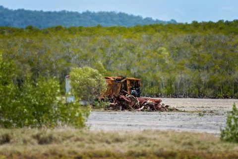 The Rusting Wreck Of An Abandoned Car Stock Photos
