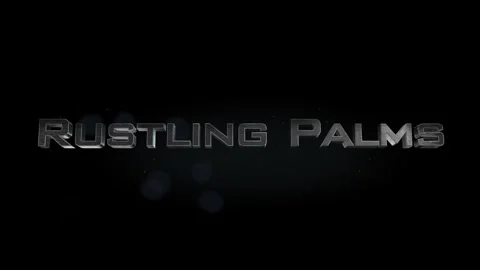 Rustling Palms title metal text on black alpha channel background Stock Footage 295894086