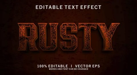 Rusty 3d vector text effect with modern style design Stock Illustration