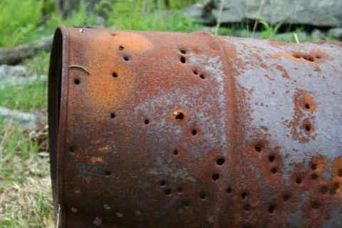 Rusty 50 gallon drum Stock Photos