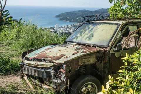 Rusty abandoned car Stock Photos