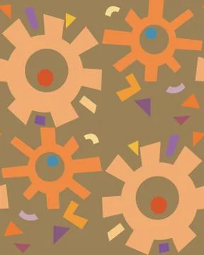 Rusty Abstract Gears Pattern Stock Illustration