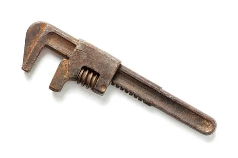 Rusty adjustable monkey wrench Stock Photos