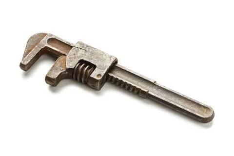 Rusty adjustable monkey wrench Stock Photos
