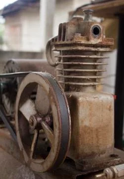 Rusty air compressor Stock Photos