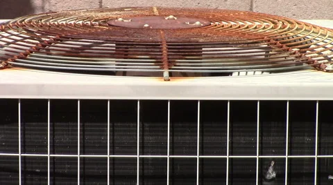 A rusty air conditioner condenser Video stock 48012216