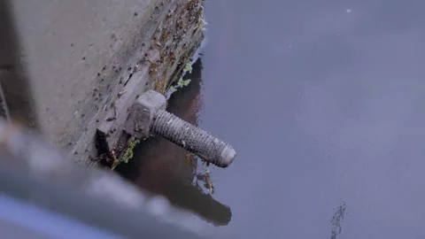 Rusty Anchor Bolt Close Up in Water Video stock 338342987