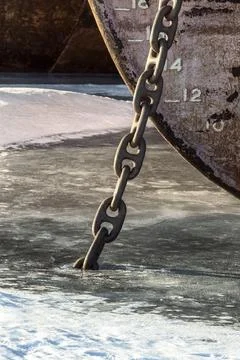 Rusty anchor chain Stock Photos