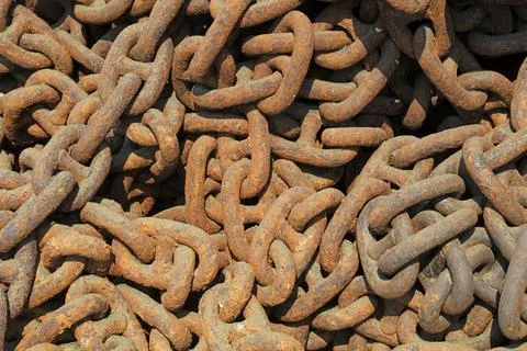 Rusty anchor chain Stock Photos