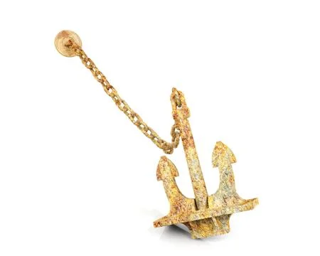 Rusty anchor isolated Stock Illustration