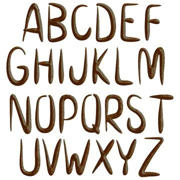 Rusty ancient bevel font.Vector alphabet. Illustrazione stock