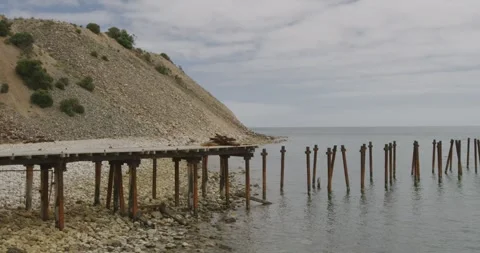 Rusty And Demolited Jetty Видео 331203620