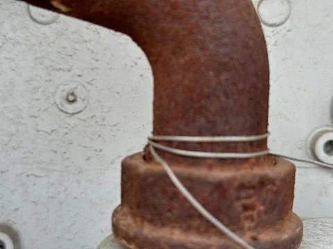Rusty and old iron pipe Foto stock