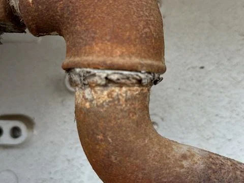 Rusty and old iron pipe Stock Photos