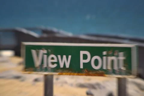 Rusty and weathered View Point sign with motion blur Stock Photos