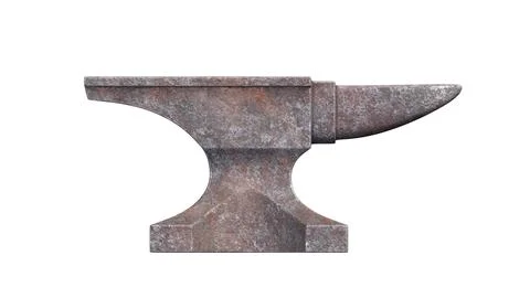 Rusty anvil isolated on white background. 3d render illustration Stock Illustration