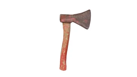 Rusty Axe rotating in loop on white background Stock-Footage 261791014