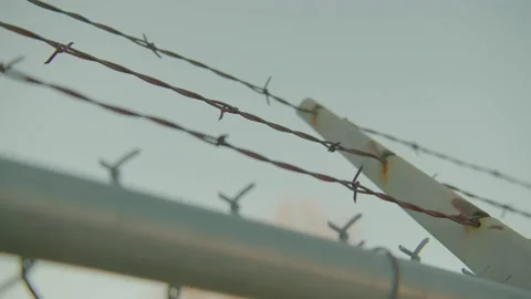 Rusty Barbed Wire. Stock Footage 170074127