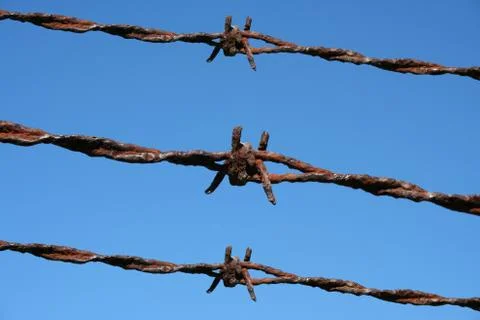 Rusty barbed wire Stock Photos