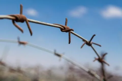 Rusty barbed wire Stock Photos