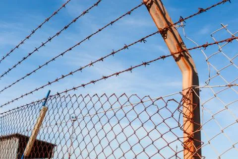 Rusty barbed wire Stock Photos