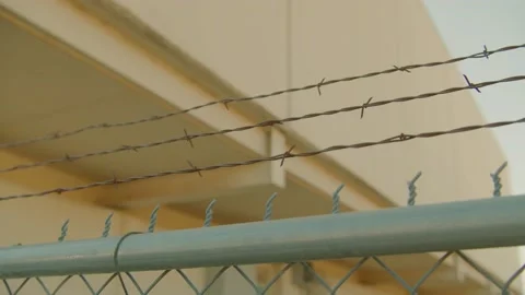 Rusty Barbed Wire Prison shot Stock Footage 170074108