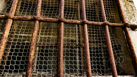 Rusty bars of a jail Foto stock