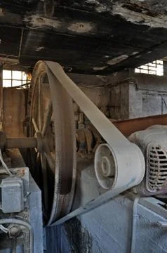 Rusty belt driven machinery Stock Photos