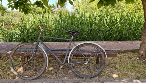 Rusty bicycle in nature Stock Photos