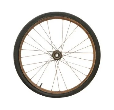 Rusty bicycle wheel Stock Photos