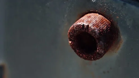 Rusty bolt. 4K Macro Extreme Close up Stock Footage 154763063