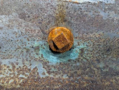 Rusty Bolt Deterioration. Aged Machinery With Corrosion Details Stock Photos