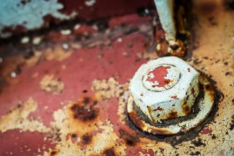Rusty Bolt dirty in soft light . Stock Photos