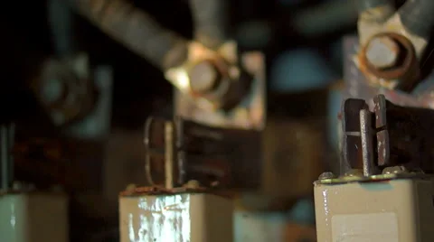 Rusty bolts with fuses Stock Footage 45588358