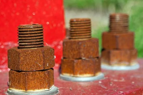 Rusty bolts Stock Photos