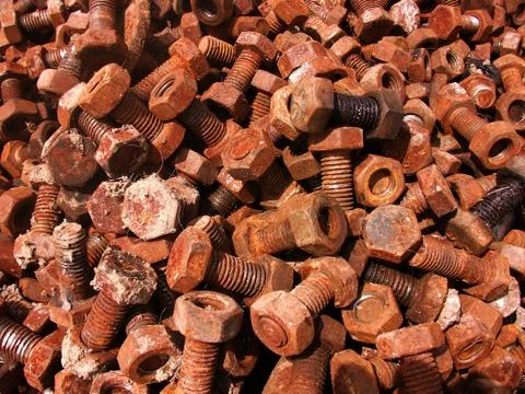 Rusty bolts Foto stock