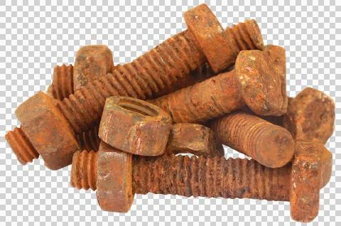 Rusty bots with nuts Stock Photos