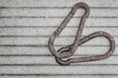 Rusty brackets on a concrete background Stock Photos