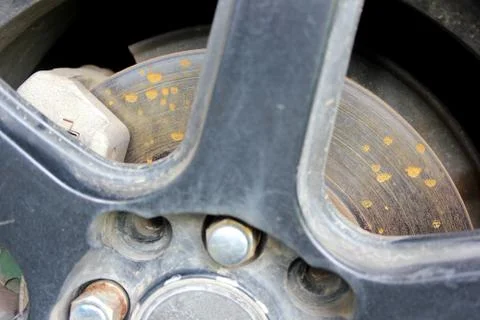 Rusty brake disc Stock Photos
