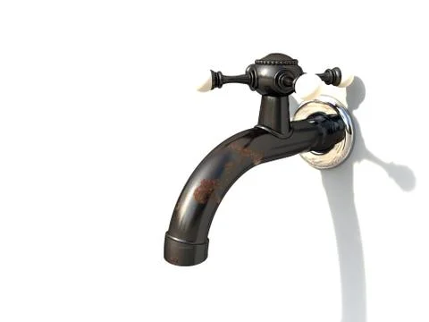 Rusty brass tap Stock Illustration