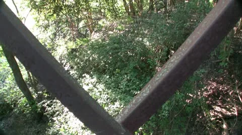 Rusty Bridge Columns In Park Dallas Texas Video stock 10586812