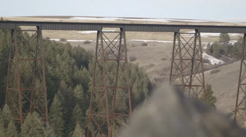 Rusty Bridge rack focus Stock Footage 24753331