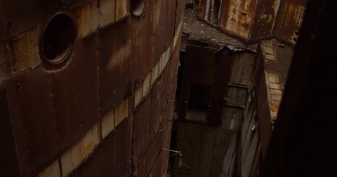 Rusty building debris Stock Footage 92631431
