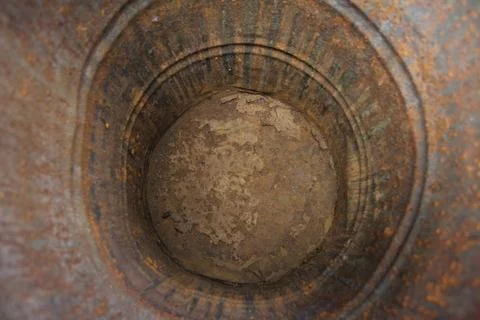 Rusty butt from within Stock Photos