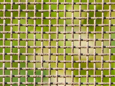 Rusty cage close up. Green Background 스톡 사진