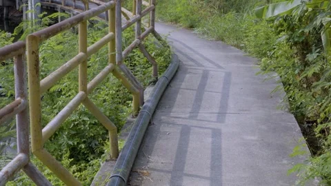 Rusty Canal Side Walkway Video stock 338342820
