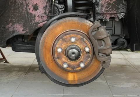 Rusty car brake Stock Photos